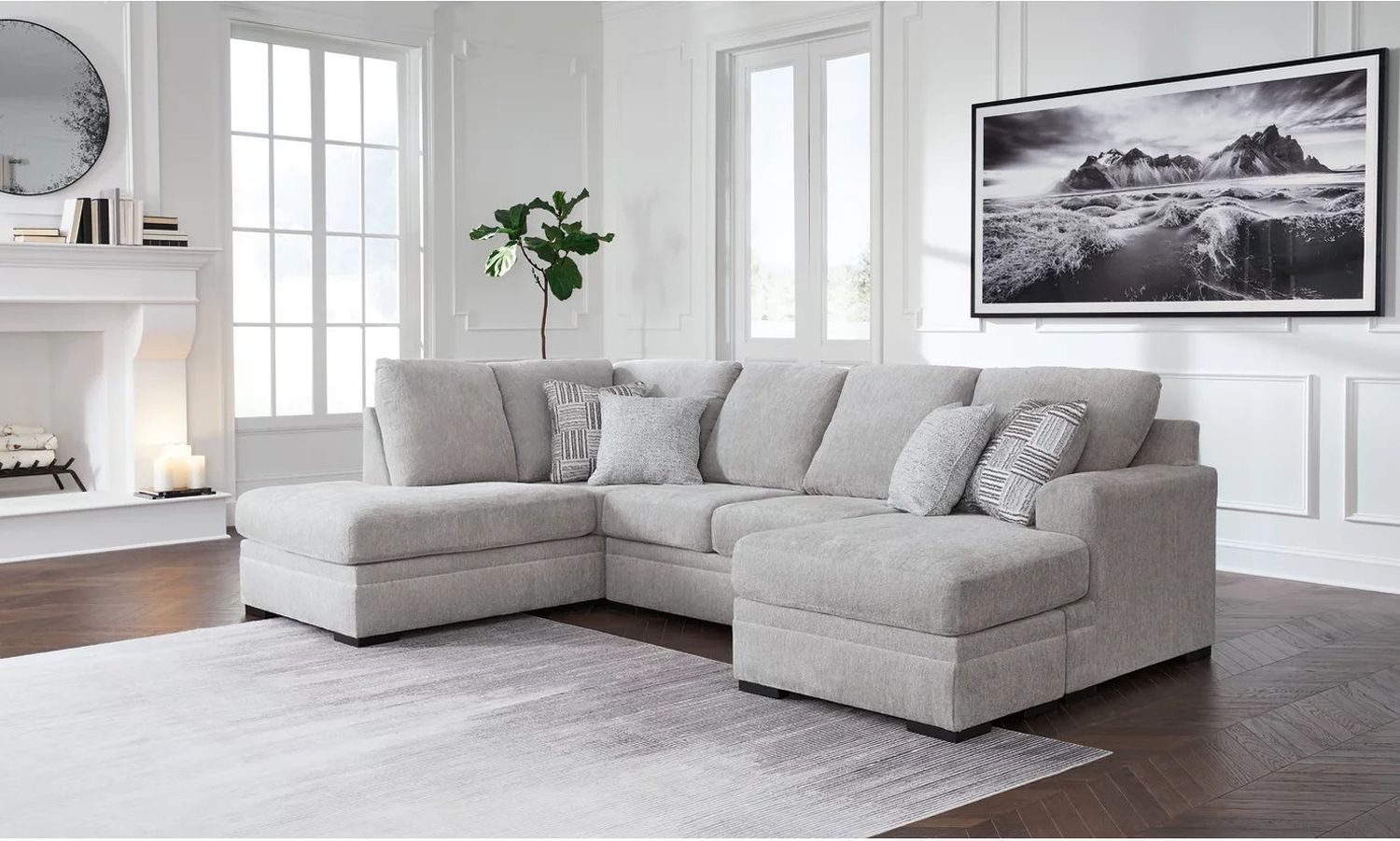 Gabyleigh 2-Piece Sectional With LAF Chaise In Nickel 20904S2