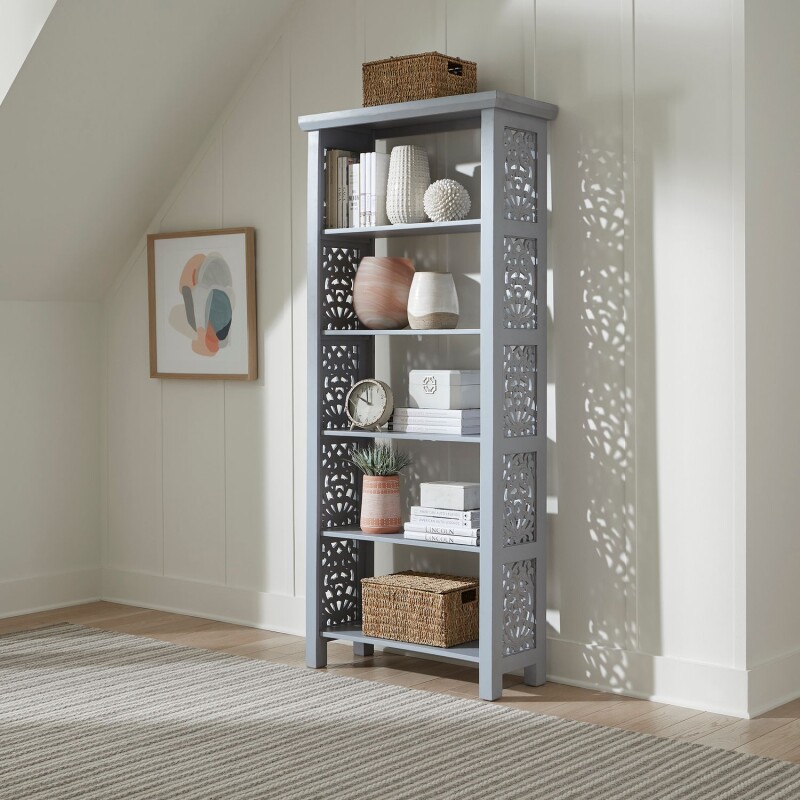 Trellis Lane Accent Bookcase- Grey 2094GAC3001