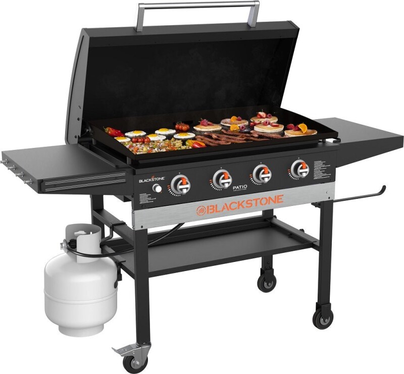 Patio 36in Cart Griddle W/Hood-Black 2102