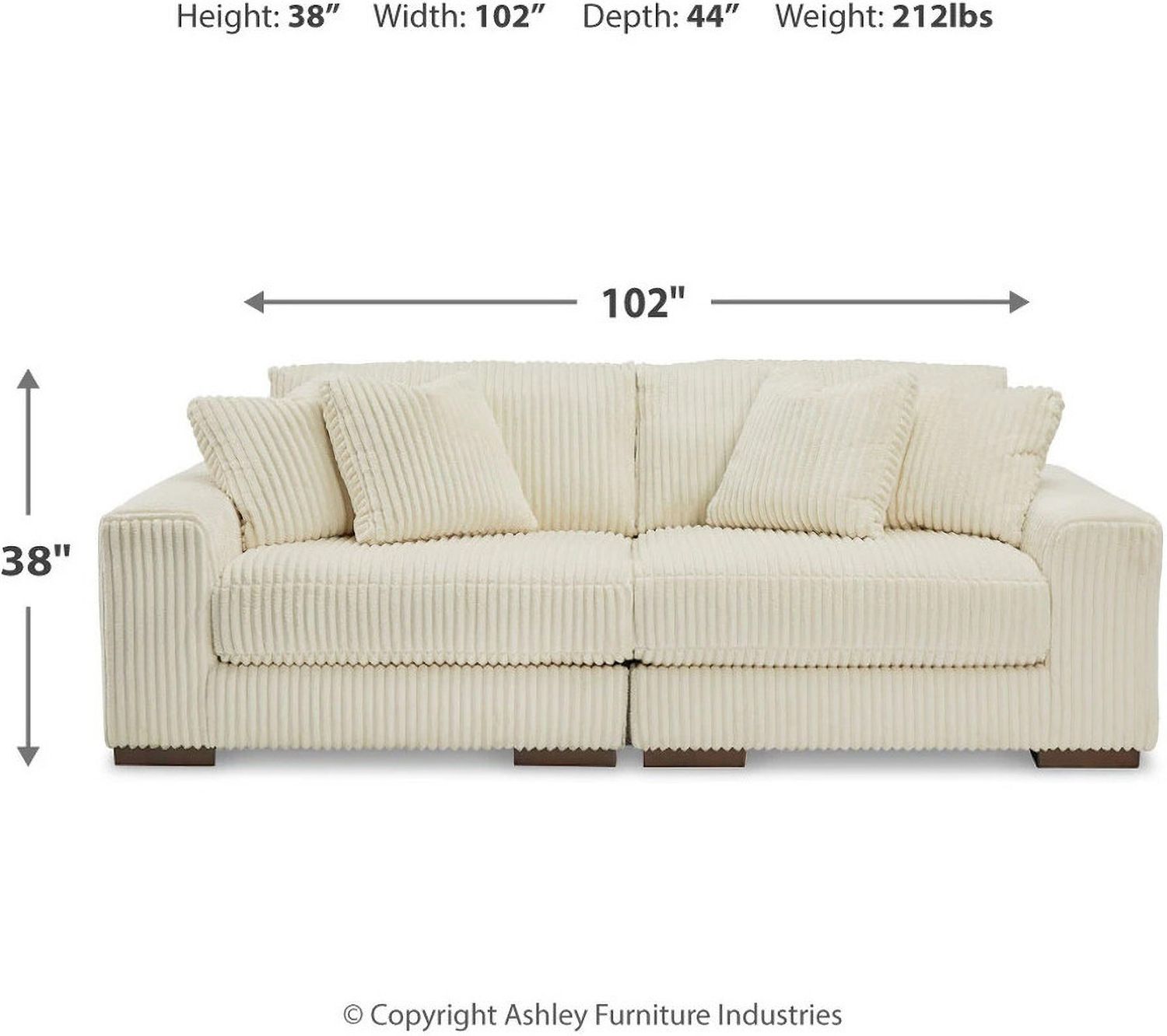 Lindyn Modular Loveseat In Ivory 21104S1