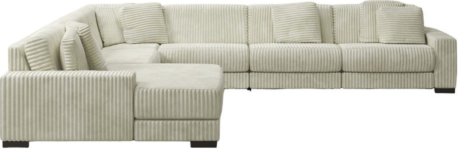 Lindyn 6-Piece LAF Sectional With Chaise In Ivory 21104S11