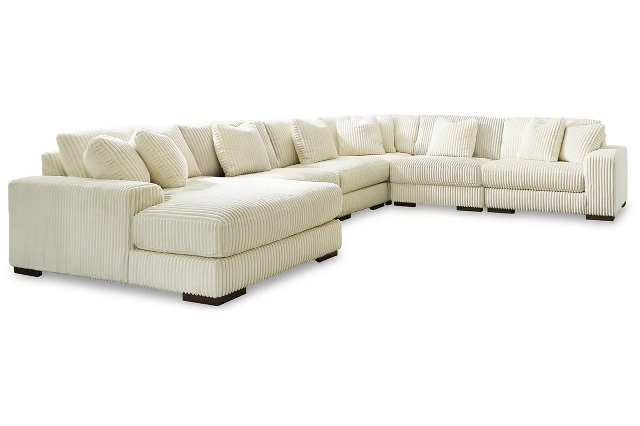 Lindyn 6-Piece LAF Sectional With Chaise In Ivory 21104S11