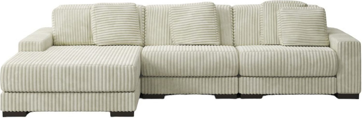 Lindyn 3-Piece LAF Sectional With Chaise In Ivory 21104S13