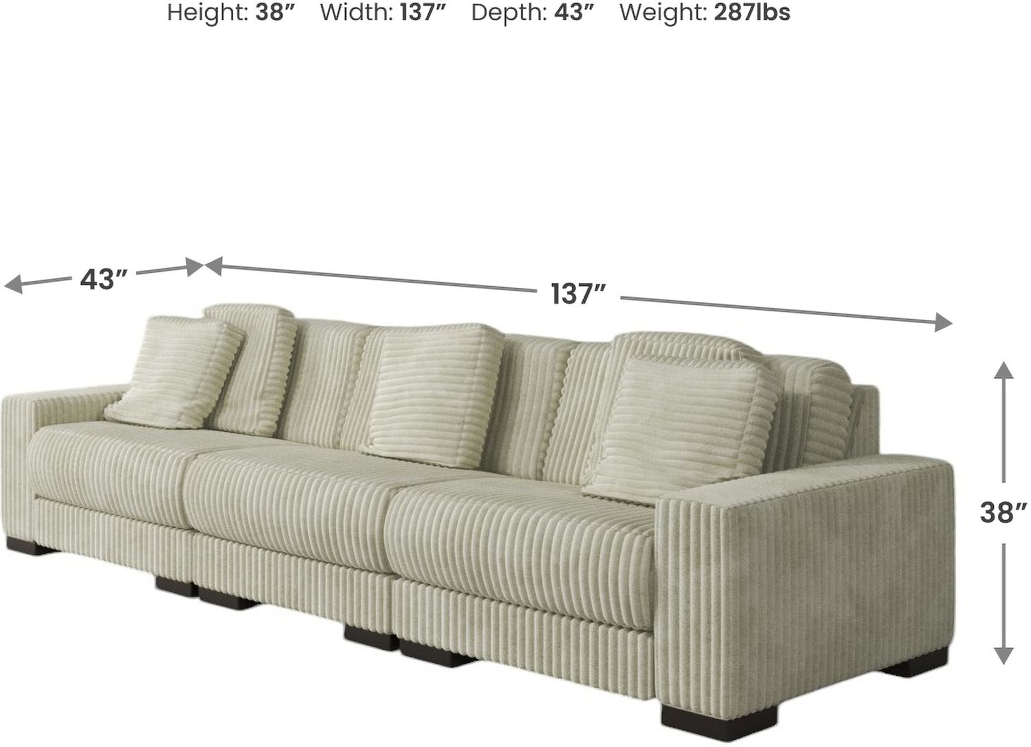 Lindyn Modular Sofa In Ivory 21104S14
