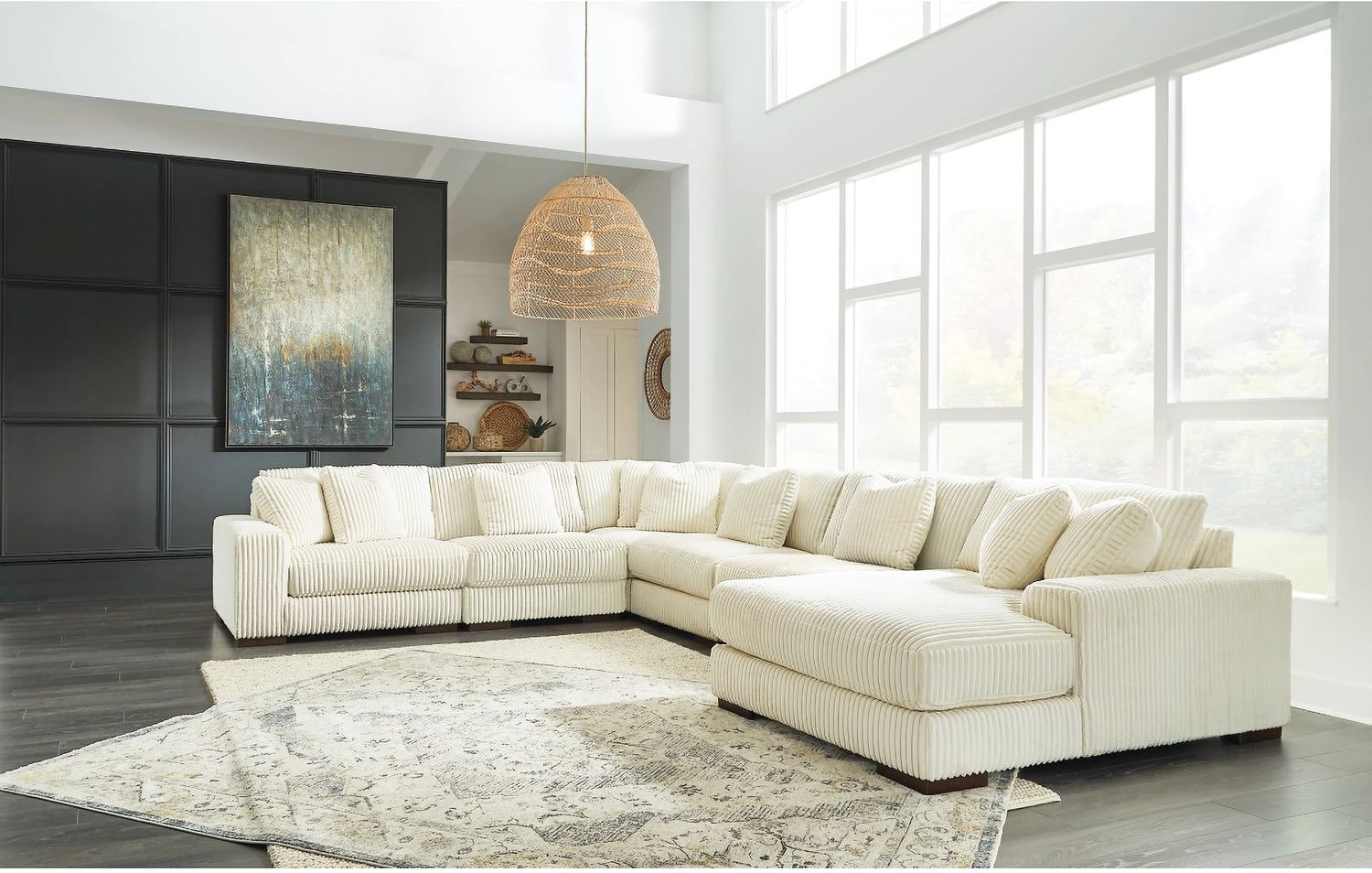 Lindyn 6-Piece Sectional In Ivory 21104S19