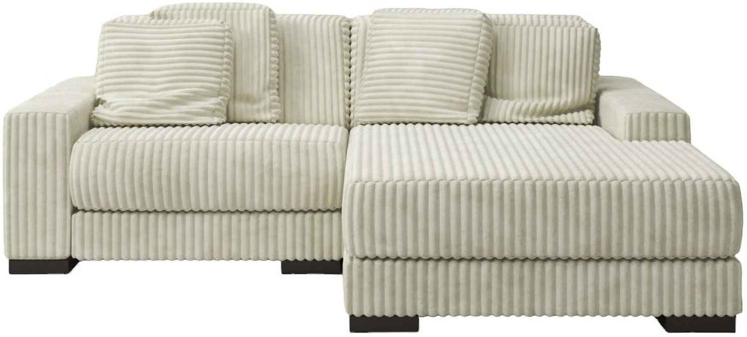 Lindyn 2-Piece RAF Chaise Sectional In Ivory 21104S4