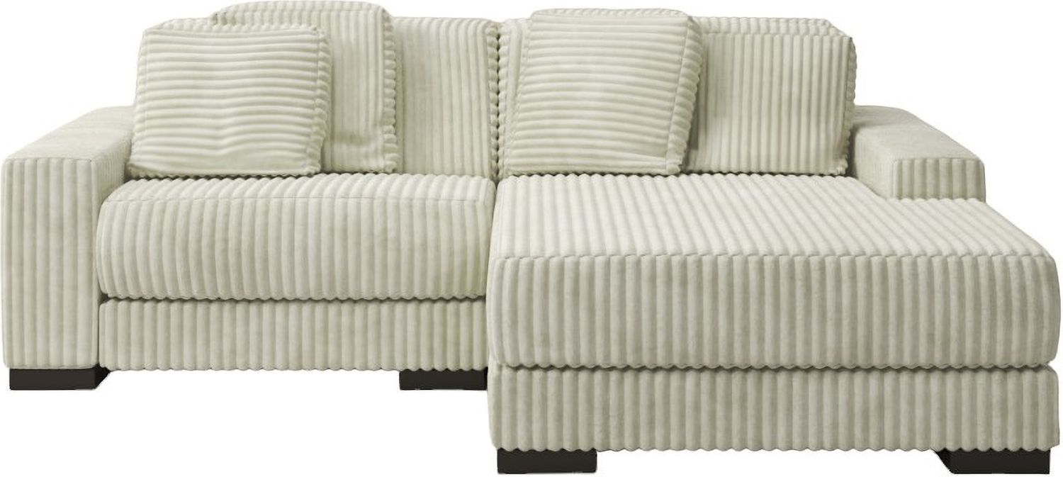Lindyn 2-Piece RAF Chaise Sectional In Ivory 21104S4