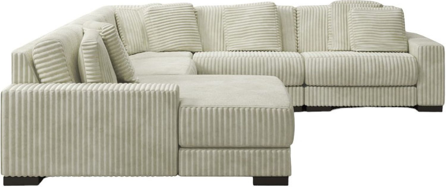 Lindyn 5-Piece LAF Sectional With Chaise In Ivory 21104S6
