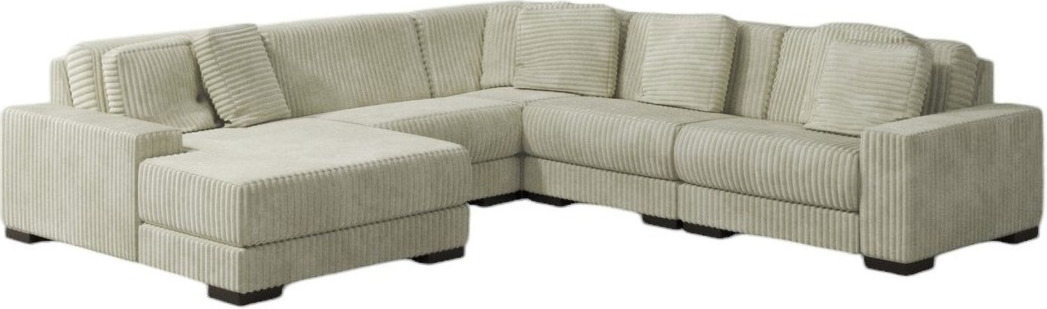 Lindyn 5-Piece LAF Sectional With Chaise In Ivory 21104S6