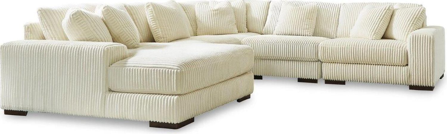Lindyn 5-Piece LAF Sectional With Chaise In Ivory 21104S6