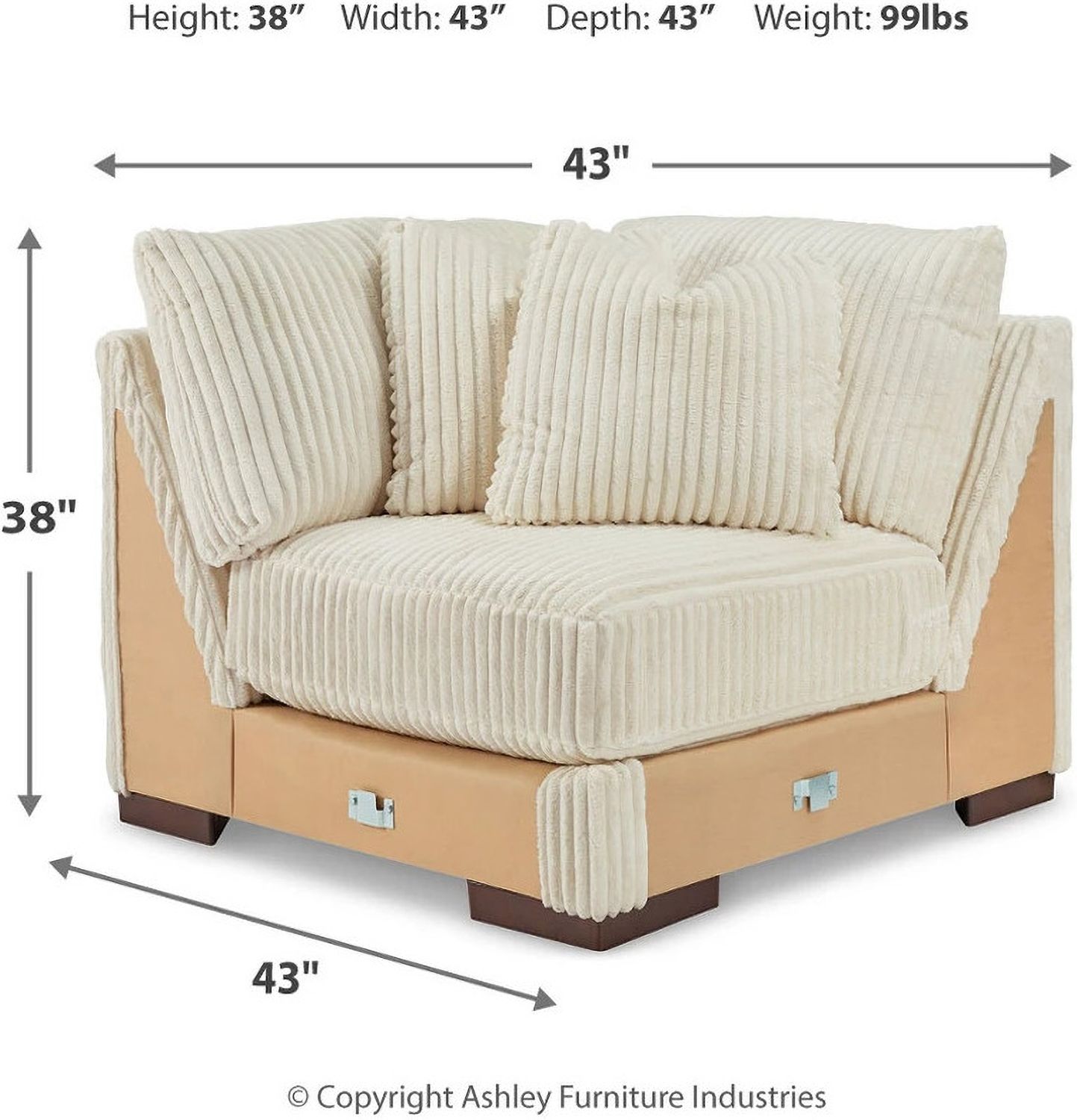 Lindyn 5-Piece RAF Sectional With Chaise In Ivory 21104S7