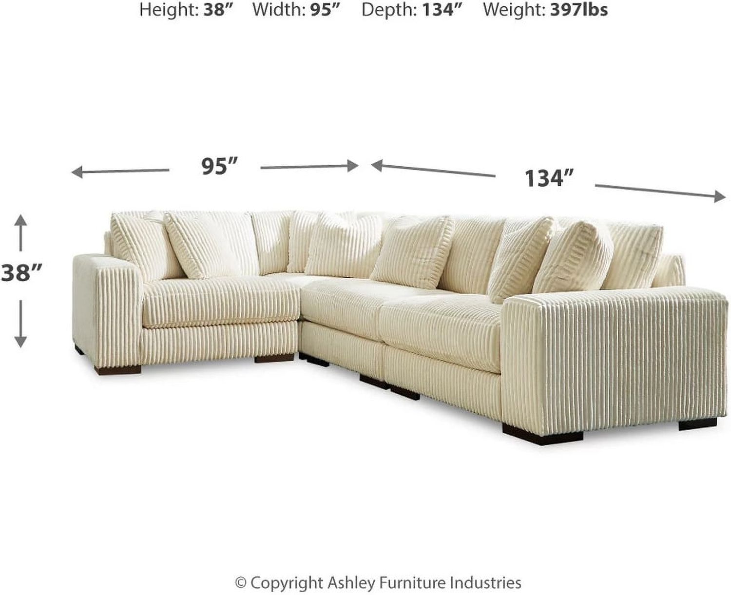 Lindyn 4-Piece Sectional In Ivory 21104S8