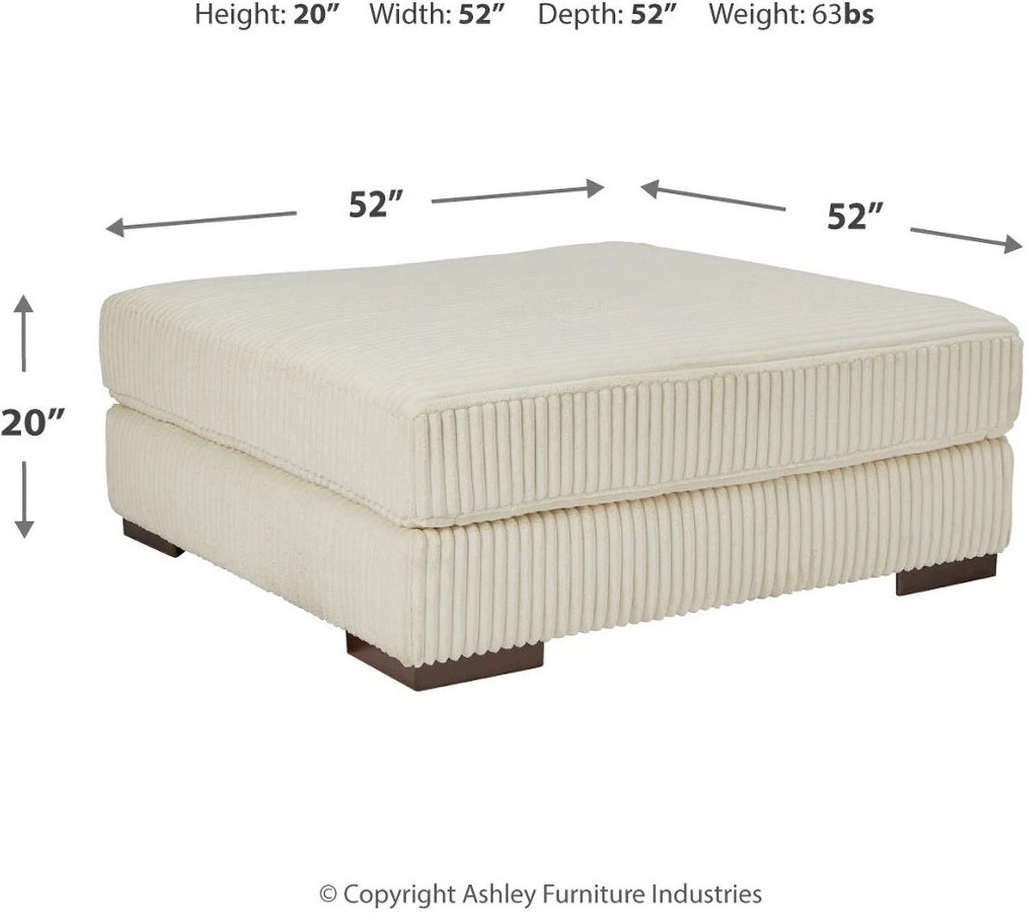 Lindyn 6-Piece Sectional with Chaise and Ottoman In Ivory 21104U1