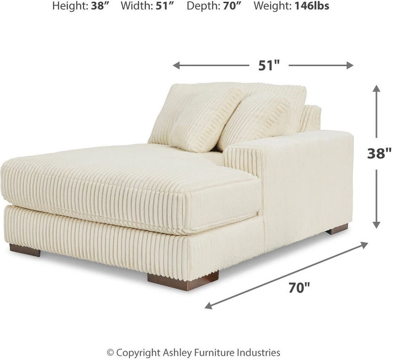Lindyn 6-Piece Sectional with Chaise and Ottoman In Ivory 21104U1