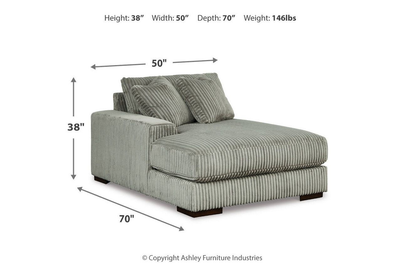 Lindyn Super Chaise In Fog 21105S11