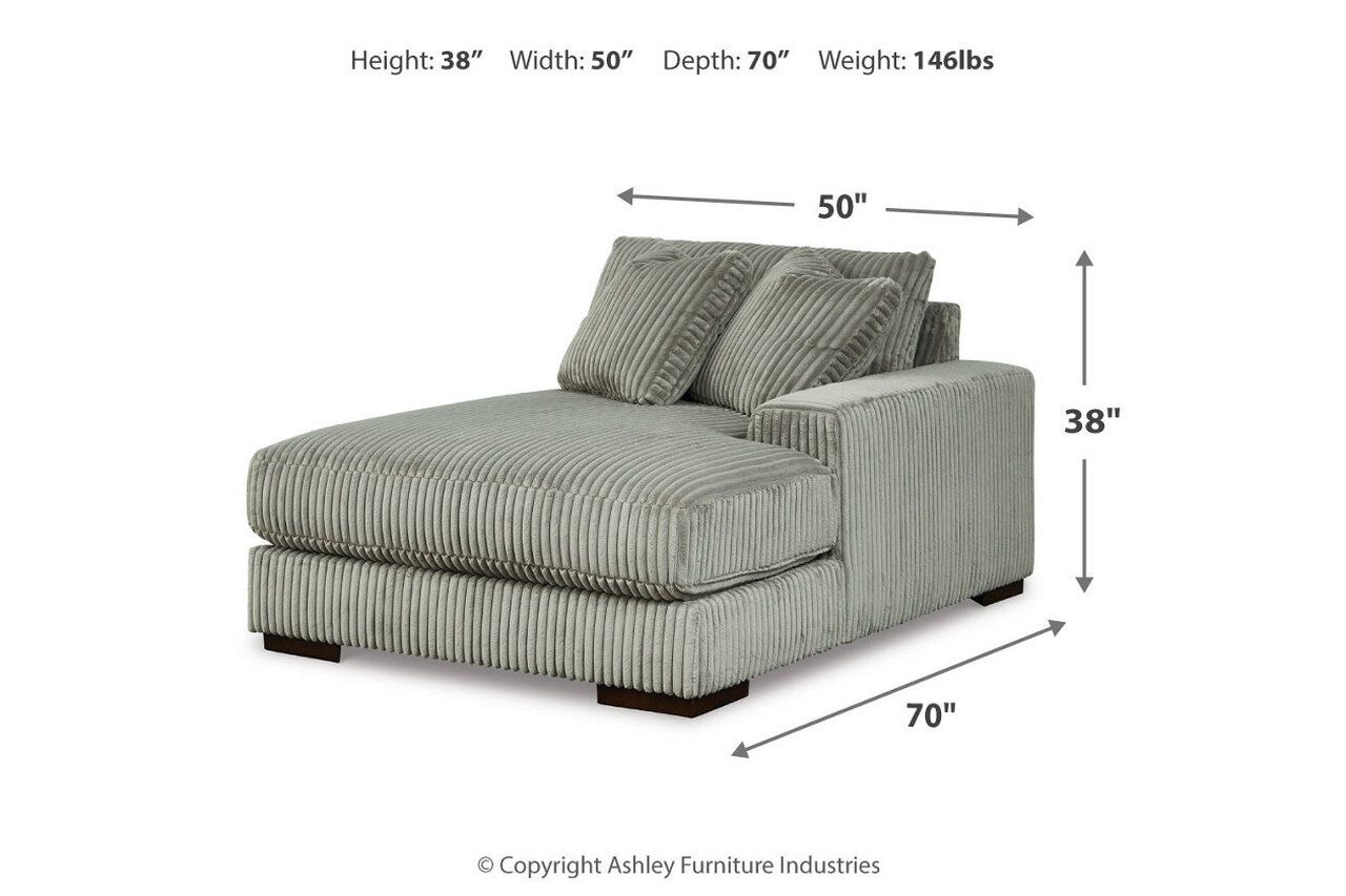 Lindyn Super Chaise In Fog 21105S11