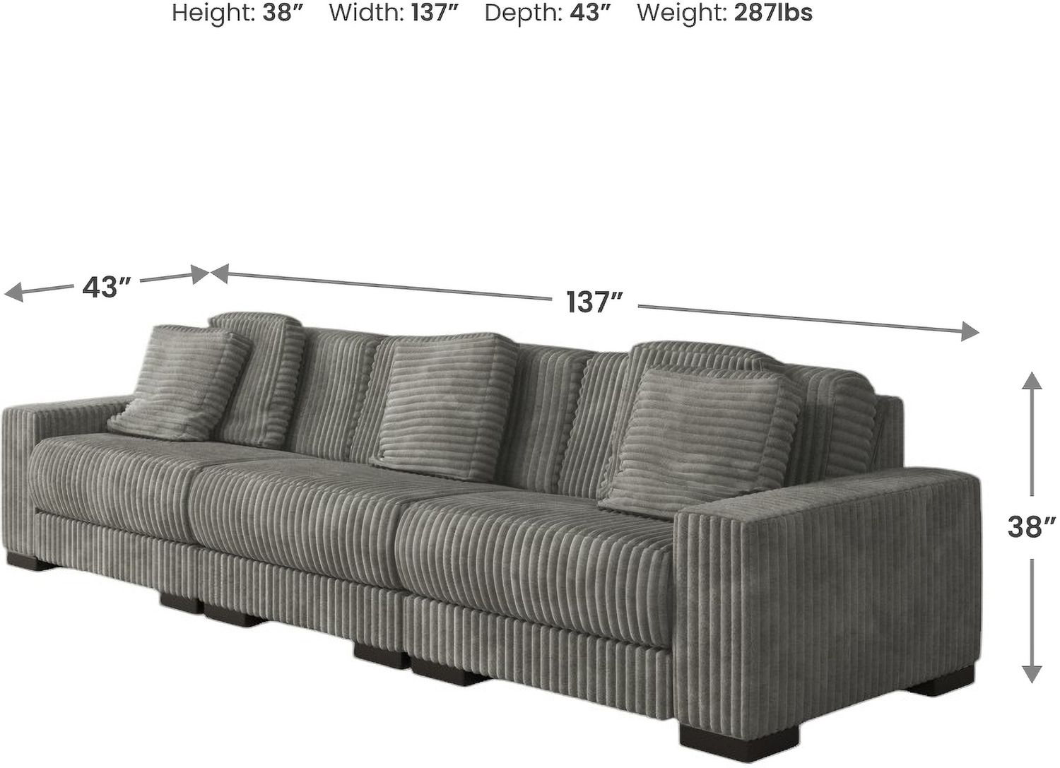 Lindyn Modular Sofa In Fog 21105S14