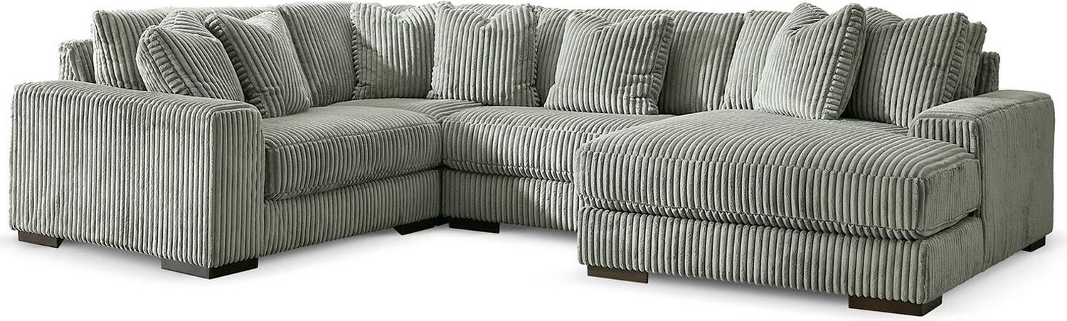 Lindyn 4-Piece Sectional with RAF Chaise In Fog 21105S15