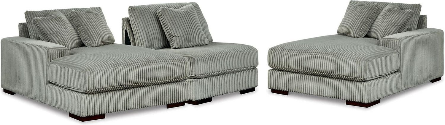 Lindyn 3-Piece Sectional with Double Chaise In Fog 21105S18