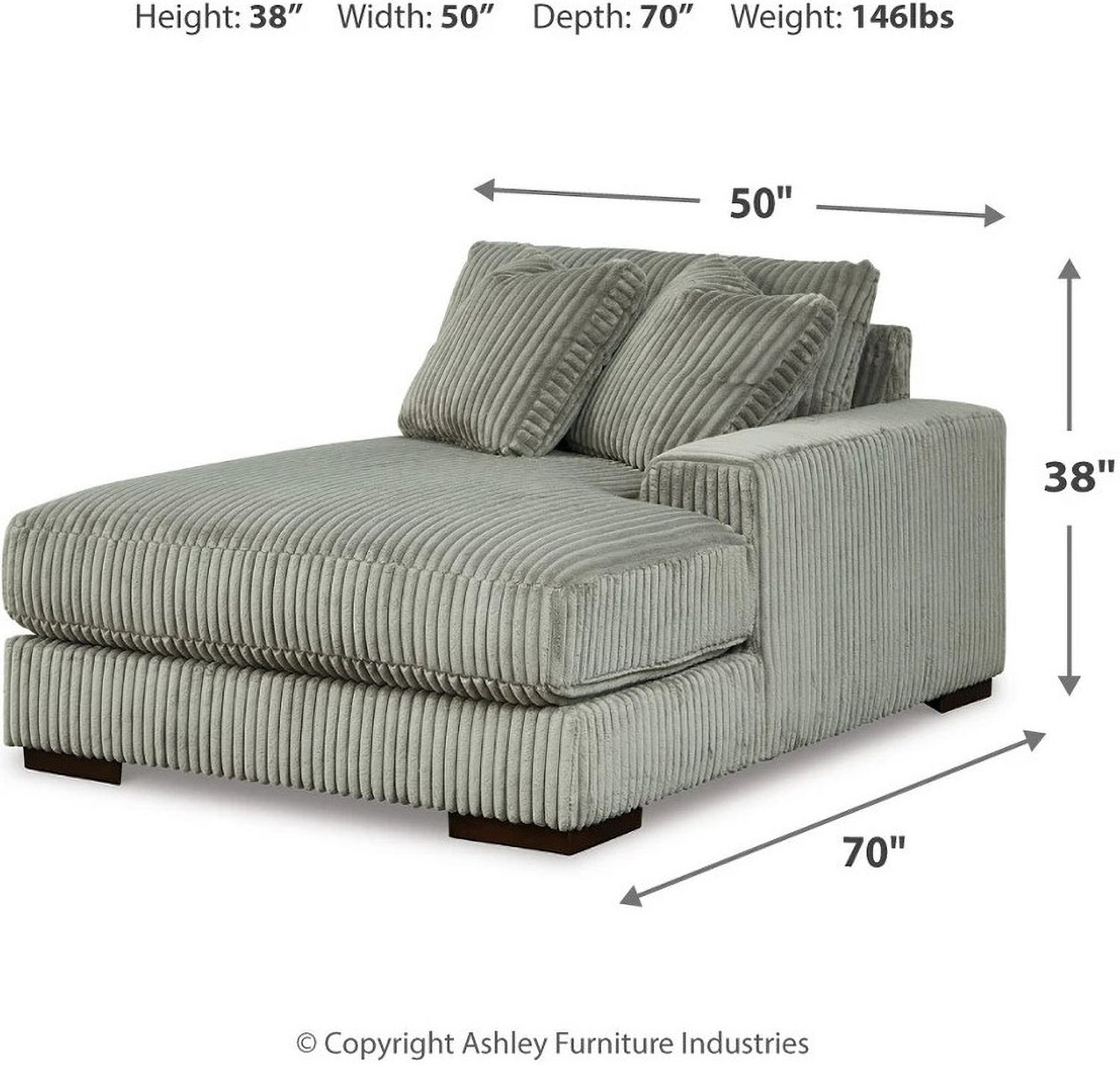 Lindyn 3-Piece Sectional with Double Chaise In Fog 21105S18