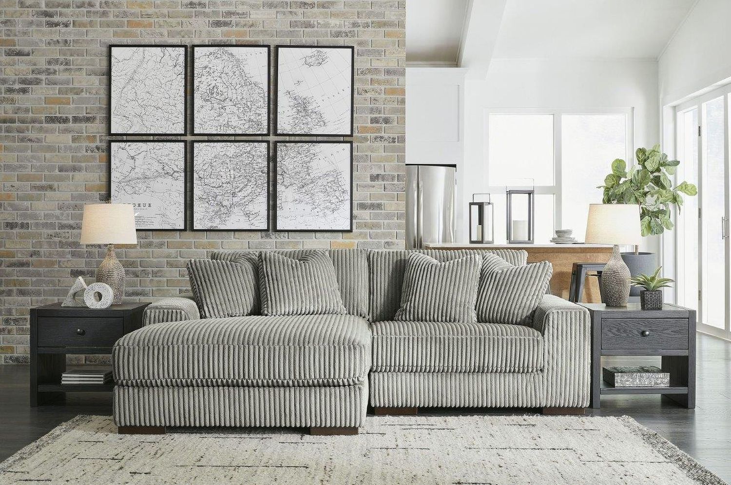Lindyn 2-Piece LAF Chaise Sectional In Fog 21105S3