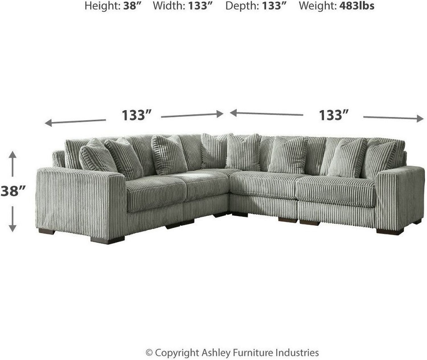 Lindyn 5-Piece Sectional In Fog 21105S5