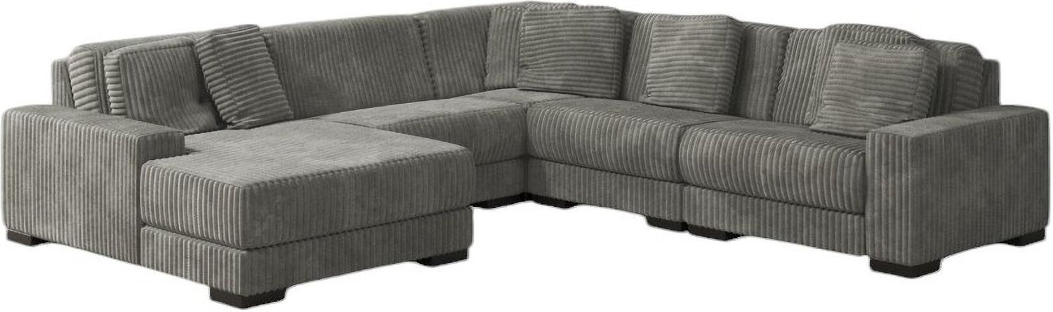 Lindyn 5-Piece LAF Sectional With Chaise In Fog 21105S6