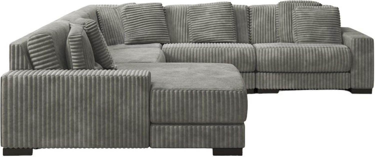 Lindyn 5-Piece LAF Sectional With Chaise In Fog 21105S6