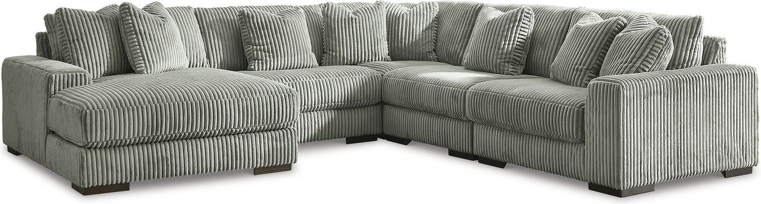 Lindyn 5-Piece LAF Sectional With Chaise In Fog 21105S6