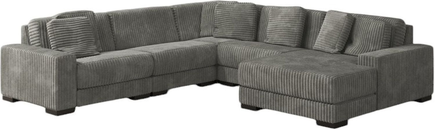 Lindyn 5-Piece RAF Sectional With Chaise In Fog 21105S7