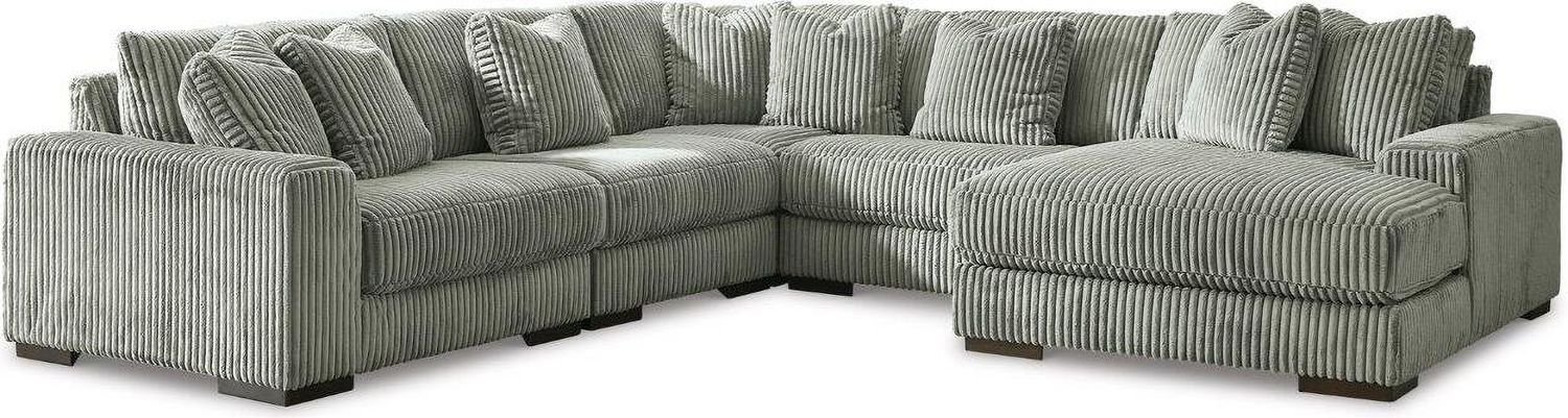 Lindyn 5-Piece RAF Sectional With Chaise In Fog 21105S7