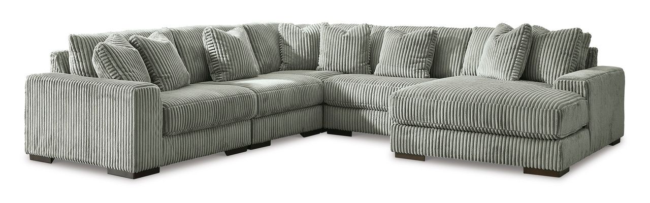 Lindyn 5-Piece RAF Sectional With Chaise In Fog 21105S7