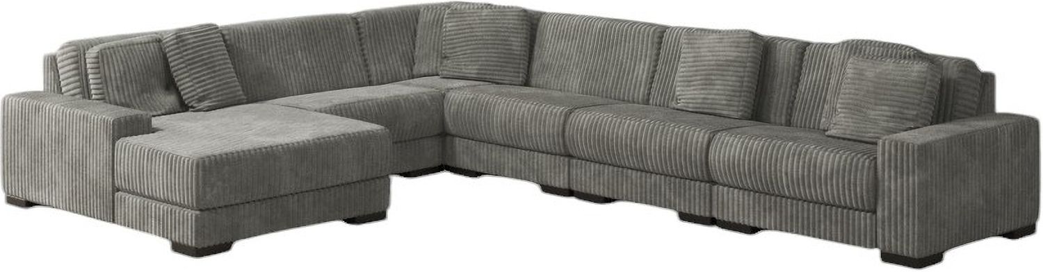 Lindyn 6-Piece LAF Sectional With Chaise In Fog 21105S8