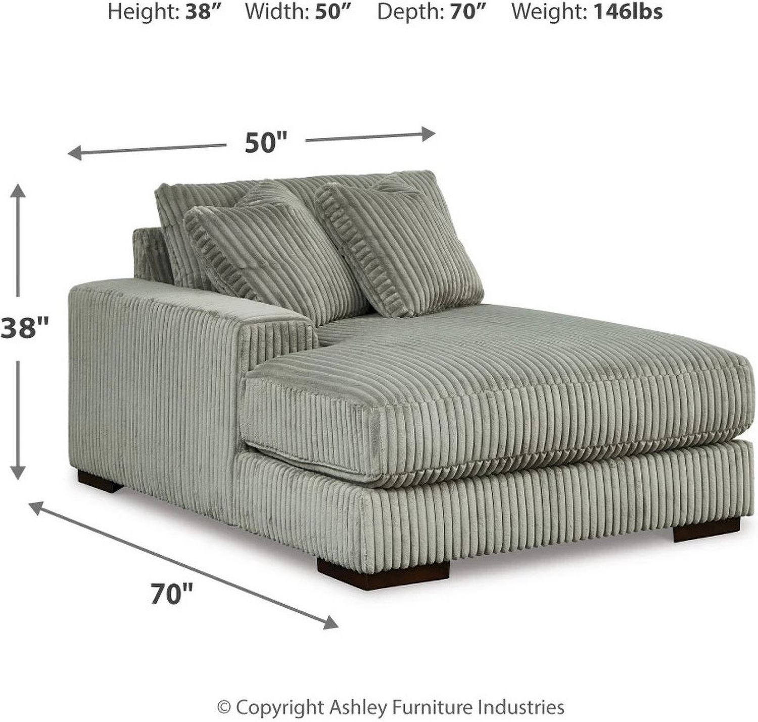 Lindyn 6-Piece LAF Sectional With Chaise In Fog 21105S8