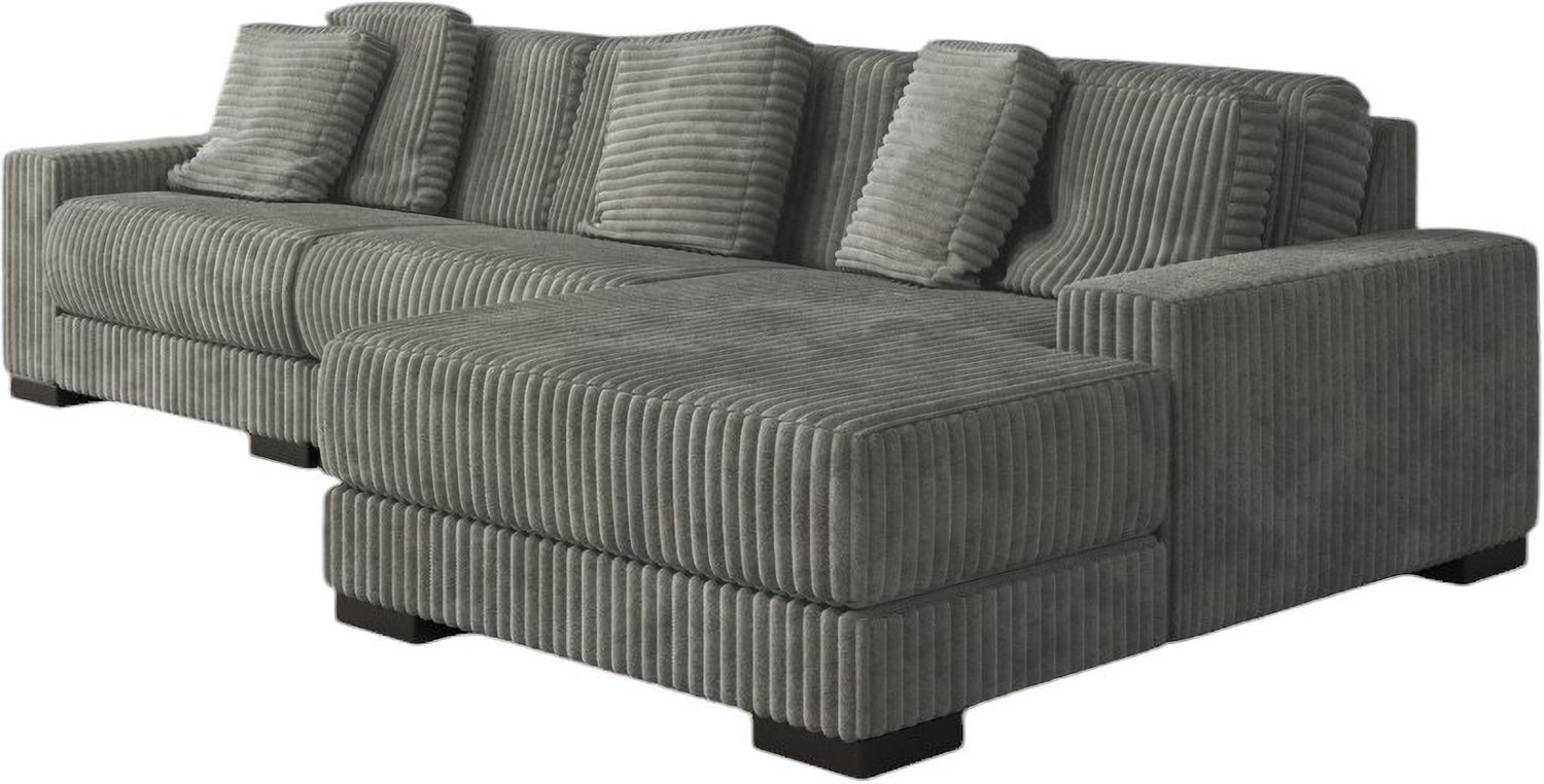 Lindyn 3-Piece RAF Sectional With Chaise In Fog 21105S9