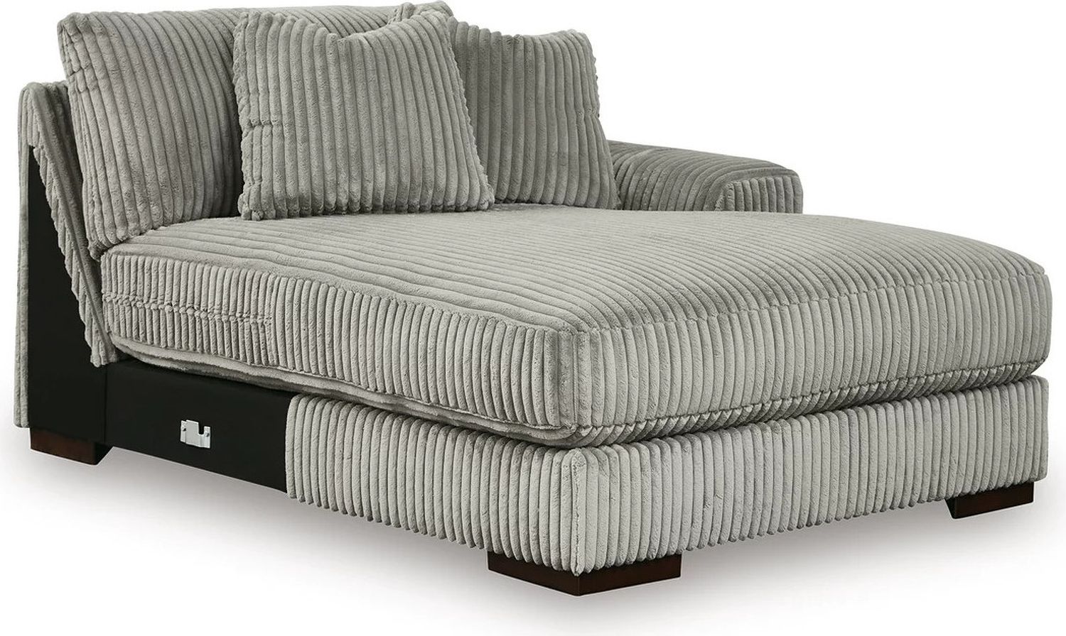 Lindyn 4-Piece Sectional with Chaise and Oversized Accent Ottoman In Fog 21105U12