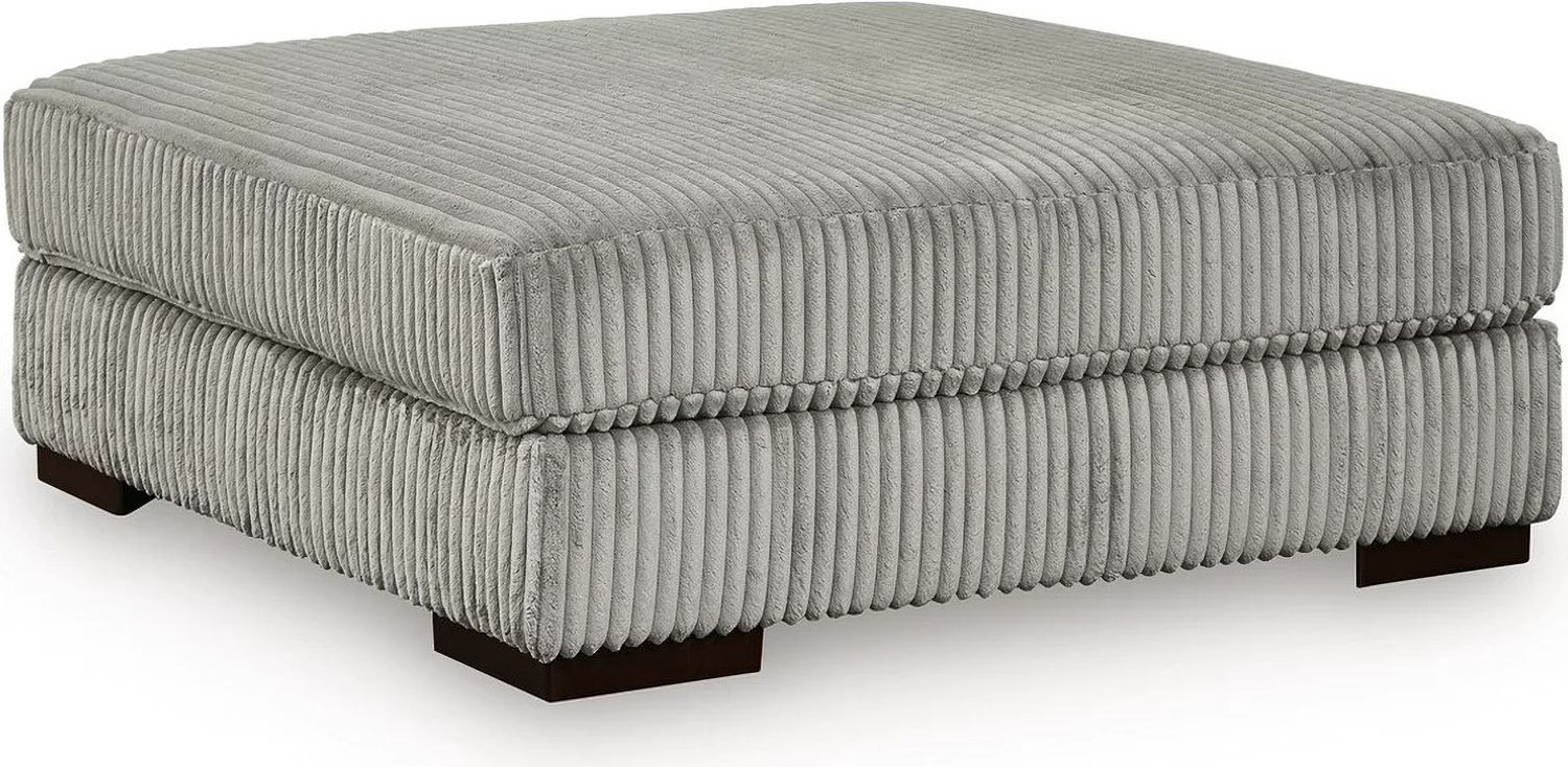 Lindyn 4-Piece Sectional with Chaise and Oversized Accent Ottoman In Fog 21105U12