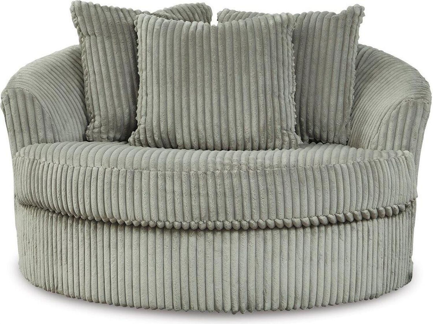 Lindyn 4-Piece Sectional with Chaise and Oversized Accent Ottoman In Fog 21105U12