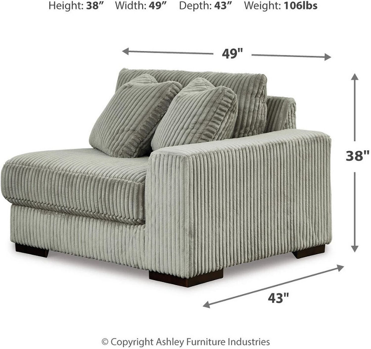 Lindyn 5-Piece Sectional and Ottoman In Fog 21105U2