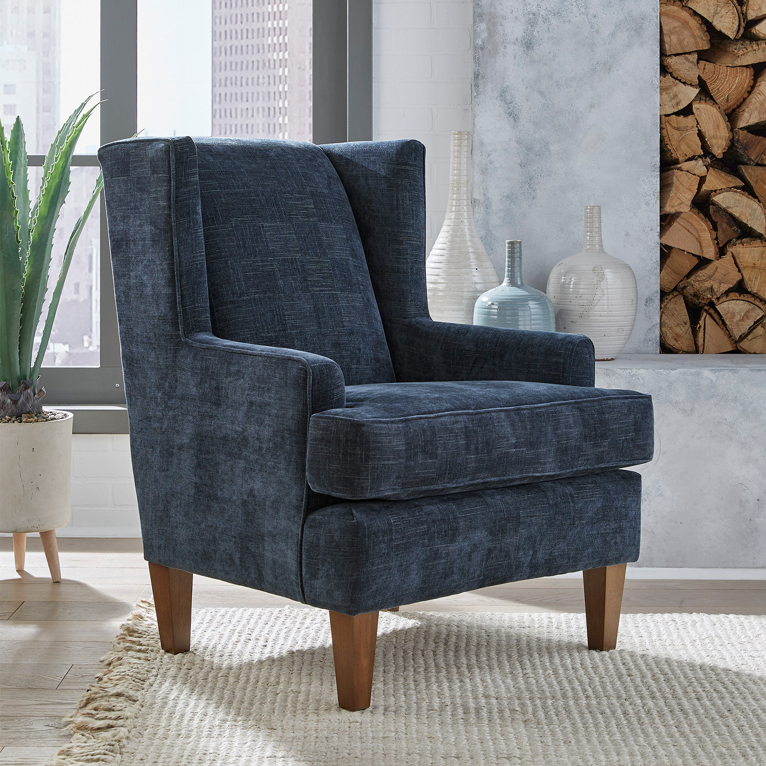 Sterling - Modern Wingback Chair - Dark Walnut - 2130DW 2130DW