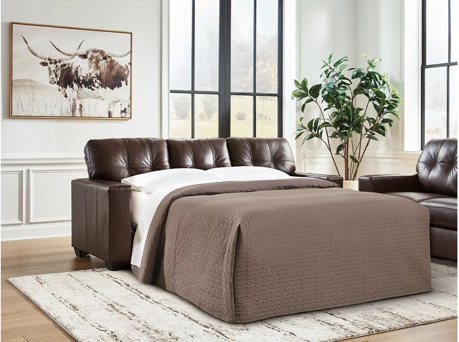 Santorine Queen Sofa Sleeper In Dark Brown 2170639