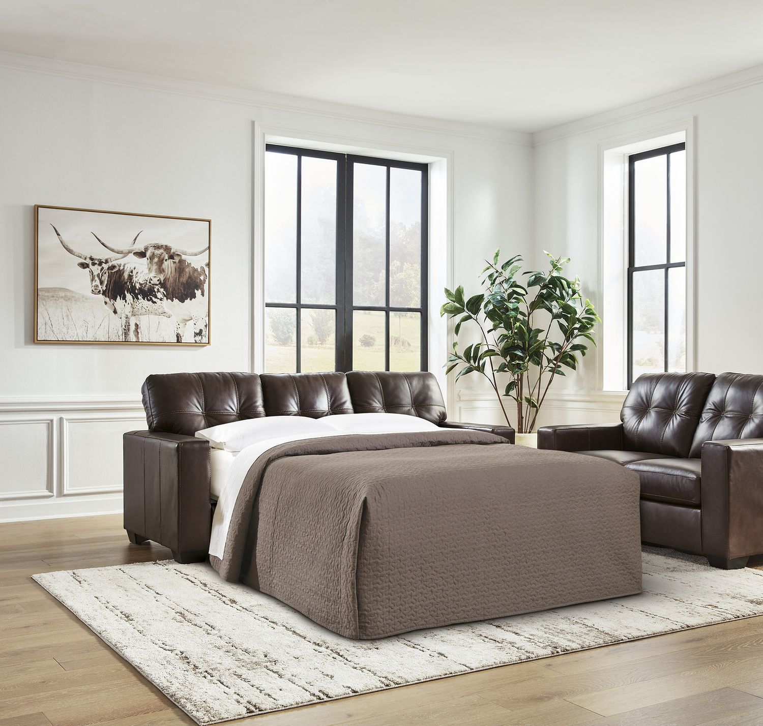 Santorine Queen Sofa Sleeper In Dark Brown 2170639