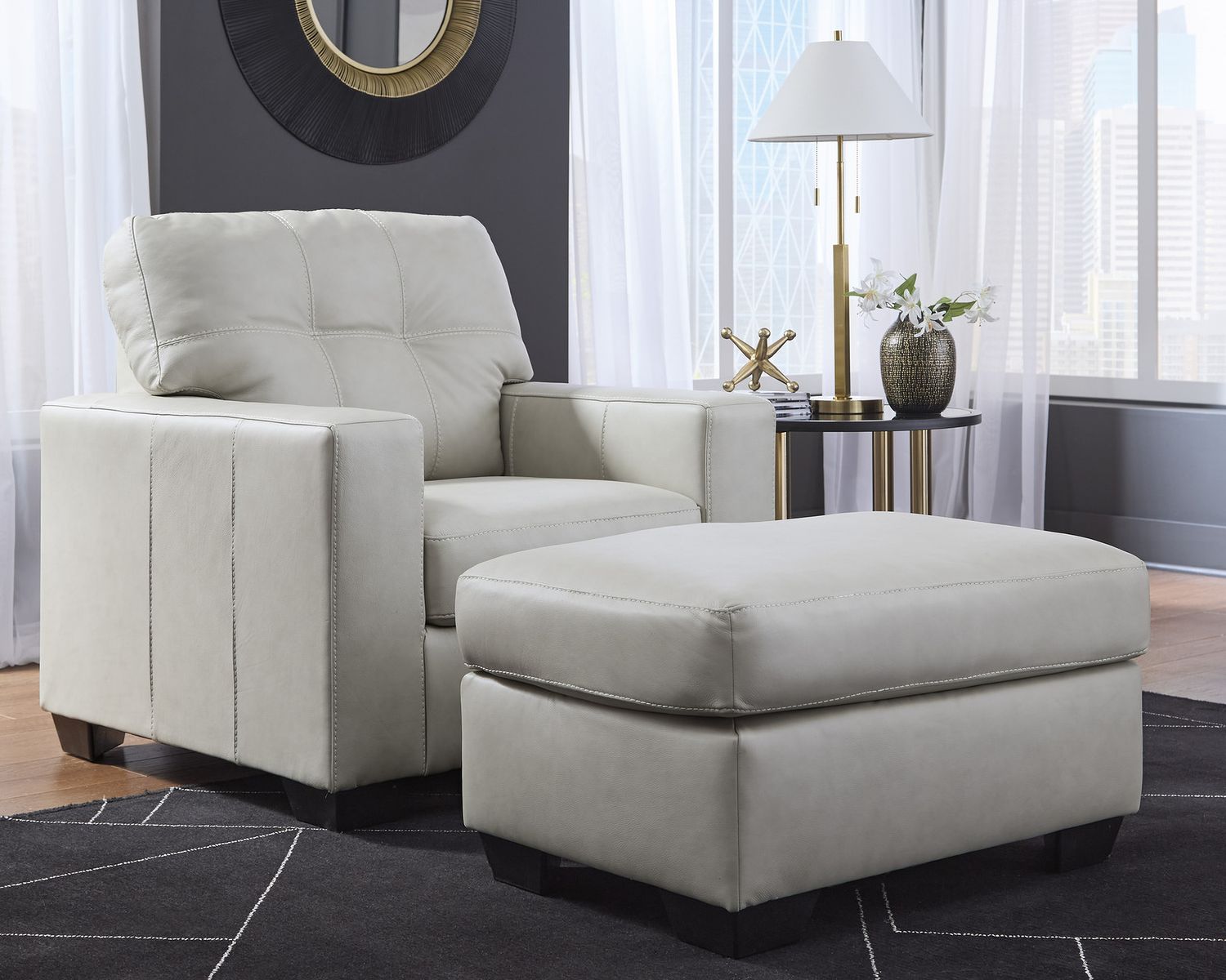 Santorine Ottoman In Bone 2170814