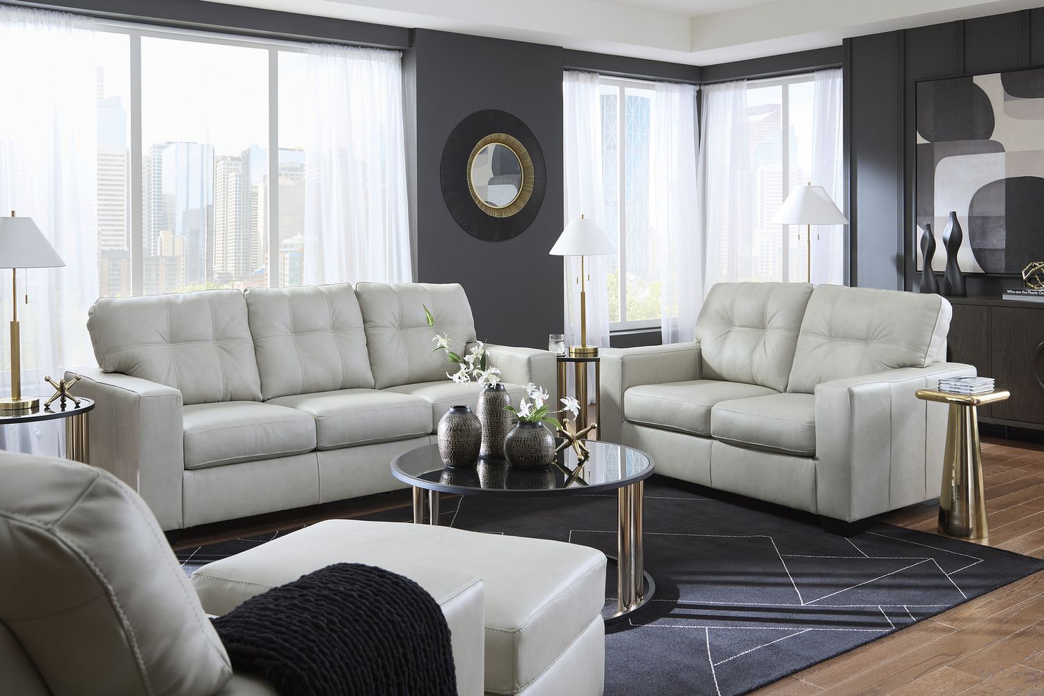 Santorine Ottoman In Bone 2170814