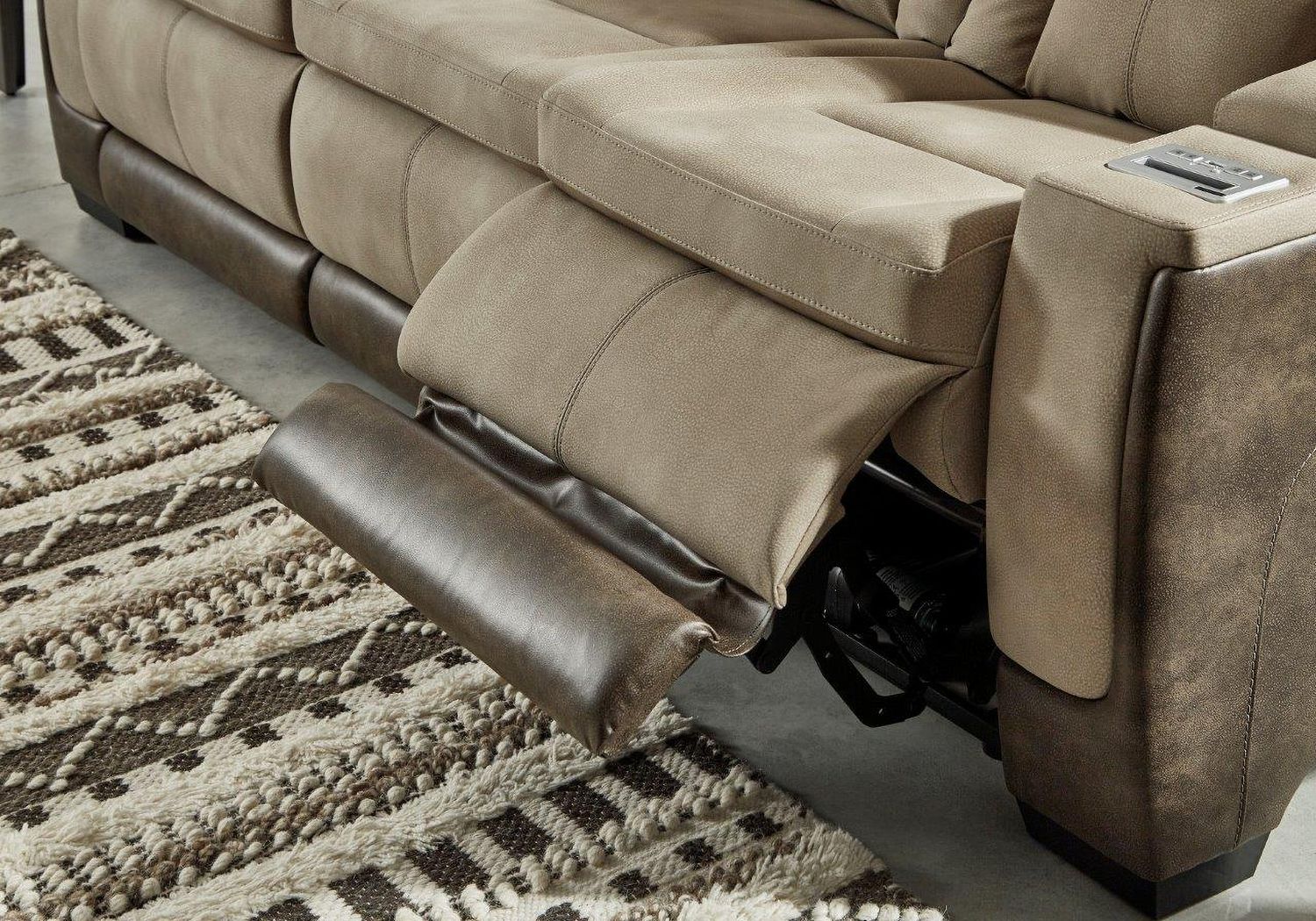 Next-Gen Durapella Power Recliner With Adjustable Headrest In Two-Tone Sand 2200313