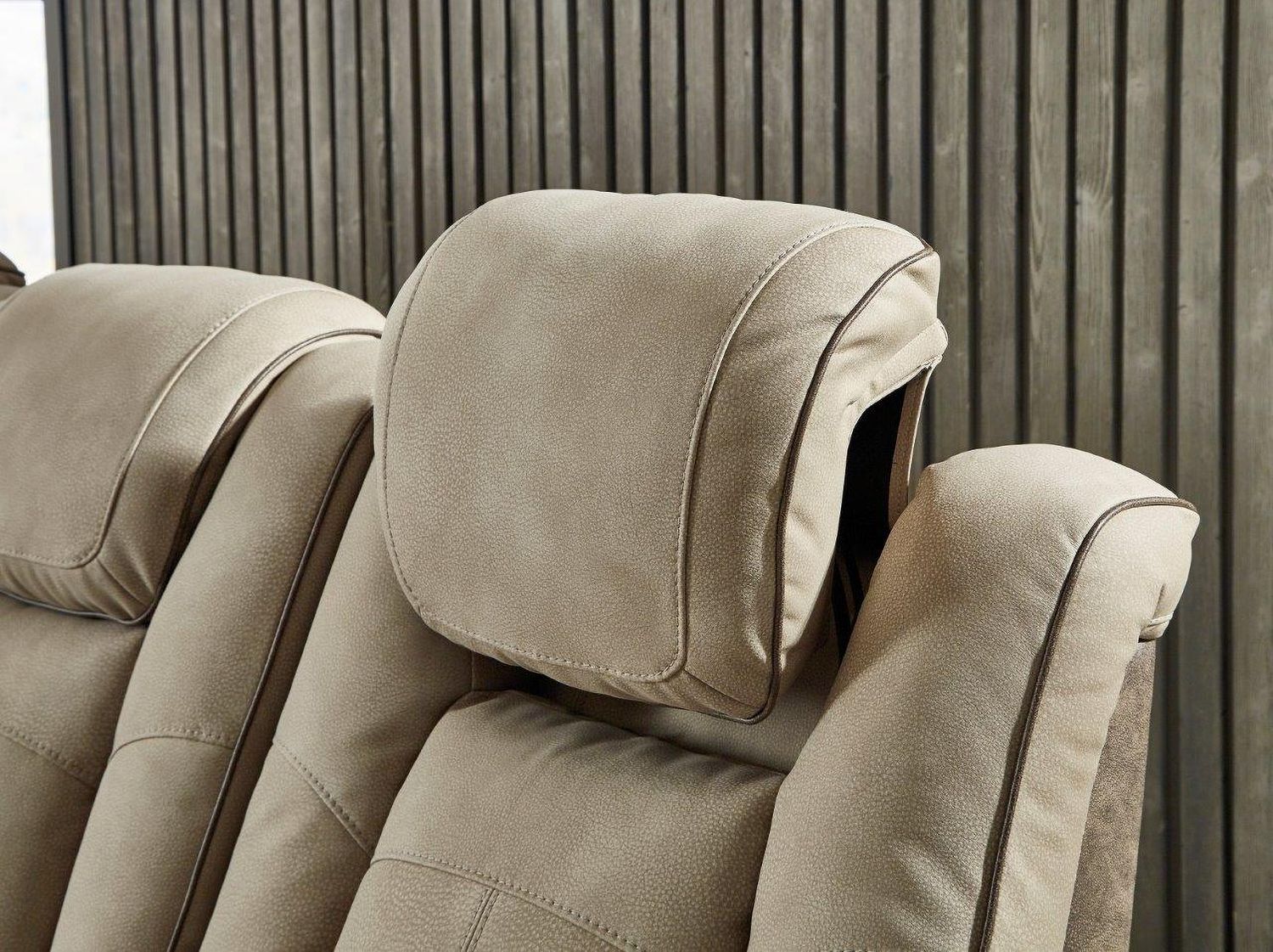 Next-Gen Durapella Power Recliner With Adjustable Headrest In Two-Tone Sand 2200313