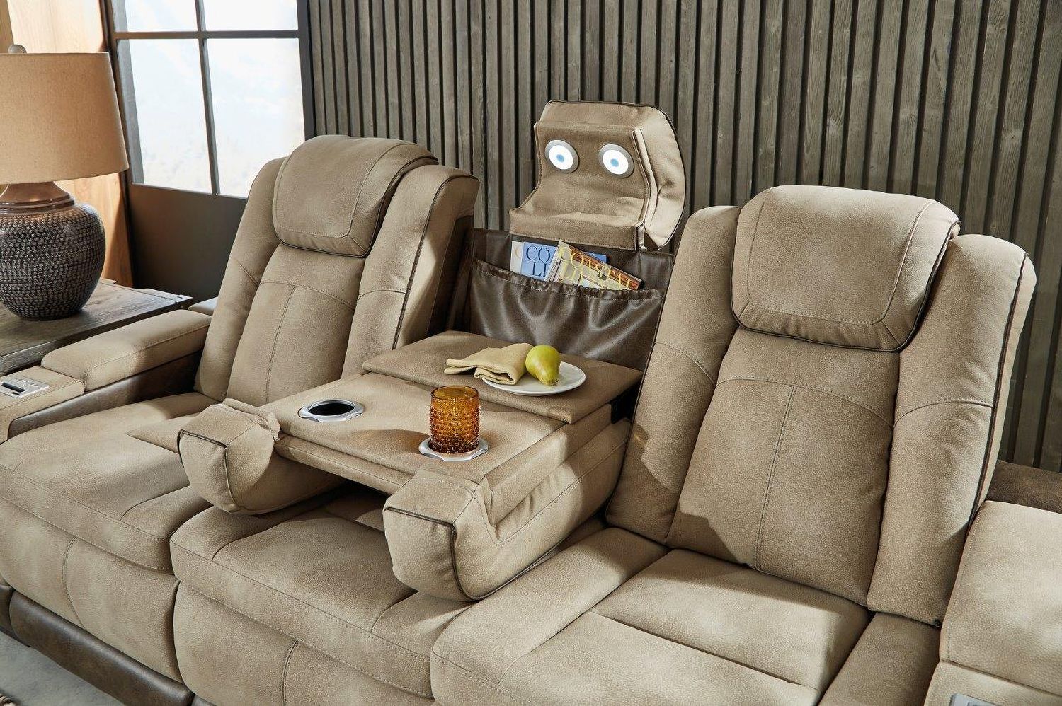 Next-Gen Durapella Power Reclining Sofa With Adjustable Headrest In Sand 2200315