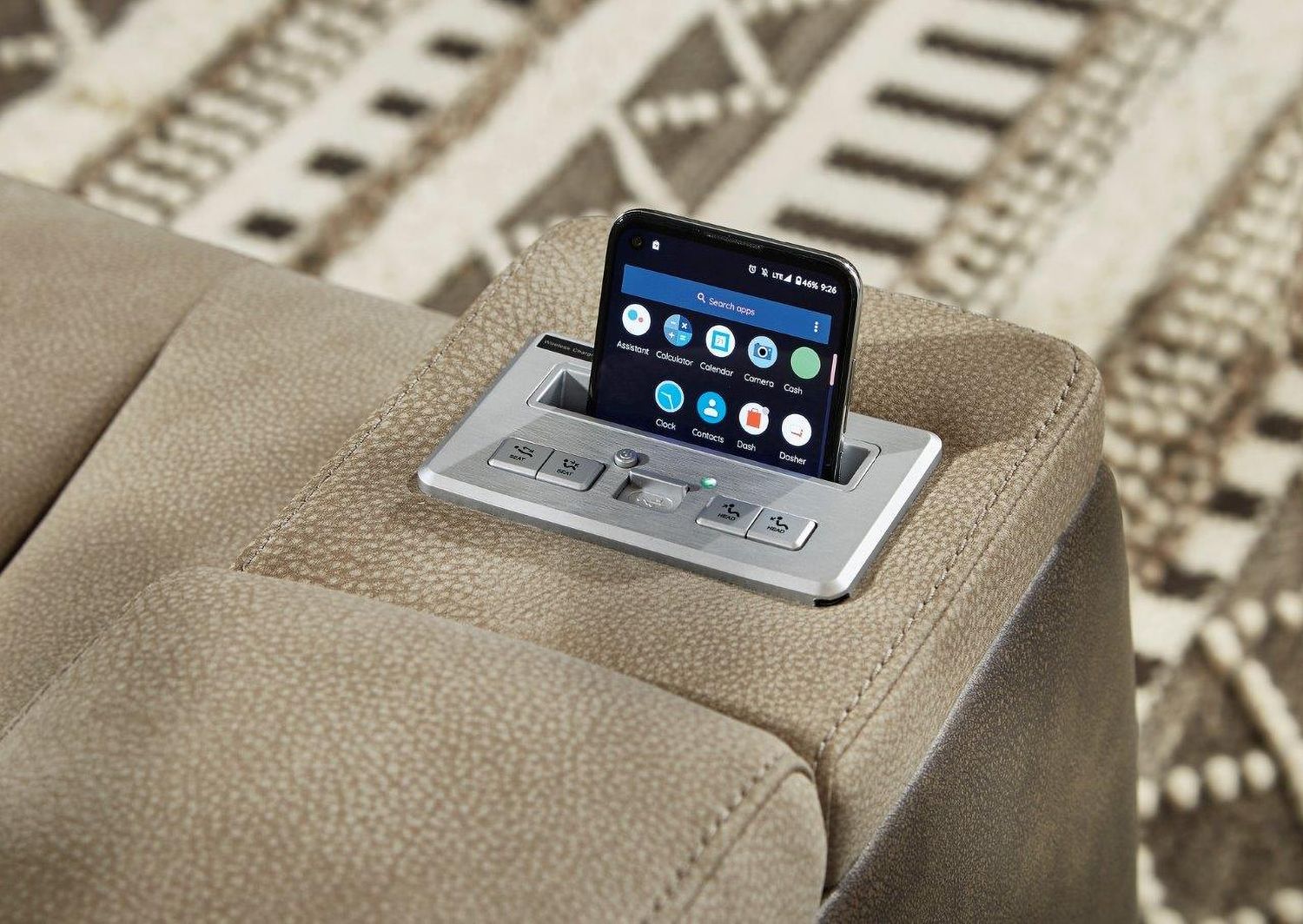 Next-Gen Durapella Power Reclining Sofa With Adjustable Headrest In Sand 2200315