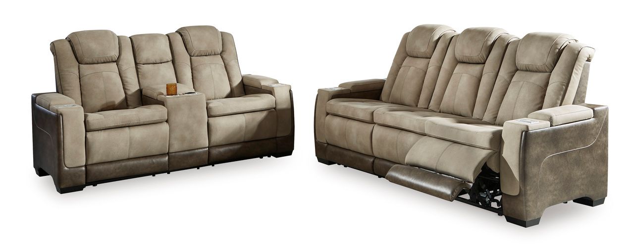 Next-Gen Durapella Power Reclining Sofa With Adjustable Headrest In Sand 2200315