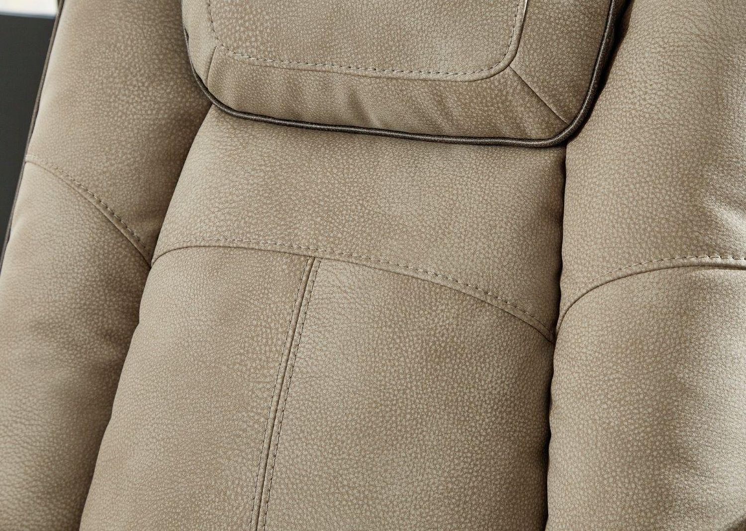Next-Gen Durapella Power Reclining Console Loveseat With Adjustable Headrest In Two-Tone Sand 2200318